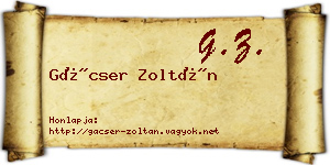Gácser Zoltán névjegykártya