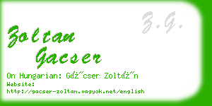 zoltan gacser business card